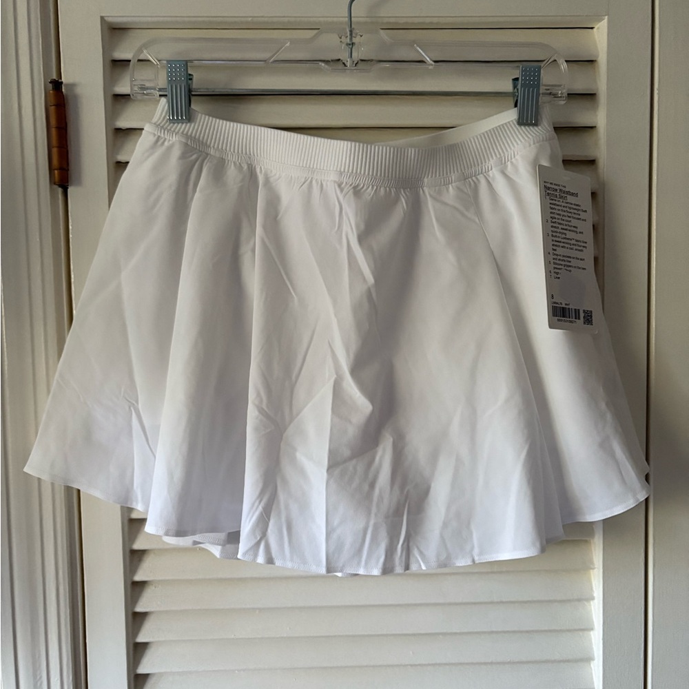 Lululemon Athletica Narrow Waistband Tennis Skirt in White, Size 8